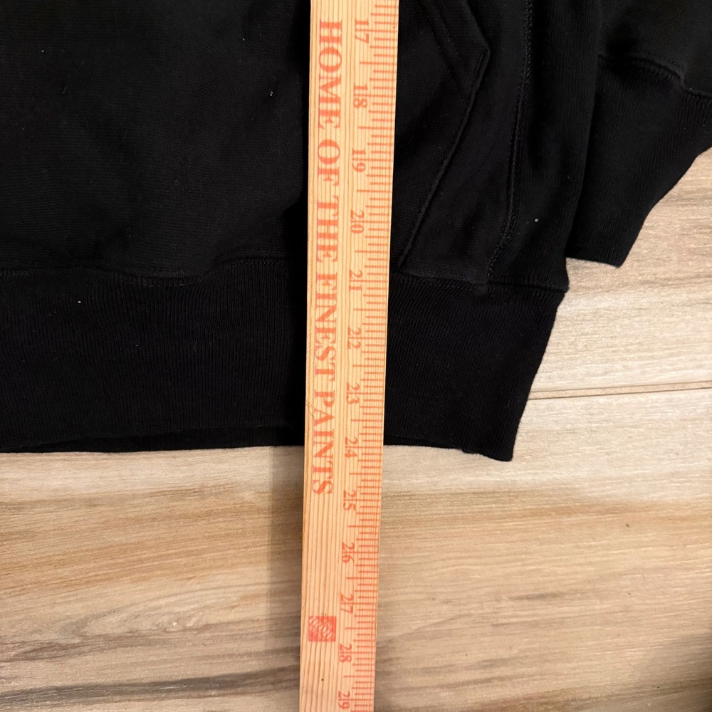 Champion Reverse Weave Hoodie Black Heavyweight Sweatshirt Small S Logo - Picture 5 of 6